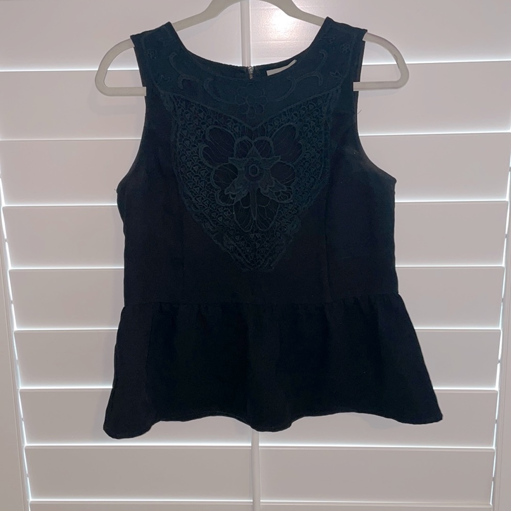 Anthropologie (Maeve brand) Black Peplum Top